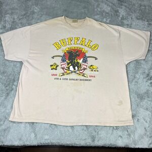 Buffalo Soldiers Shirt Mens 4XL Brown 1866 9th 10th 24th 25th Cavalry Flaw